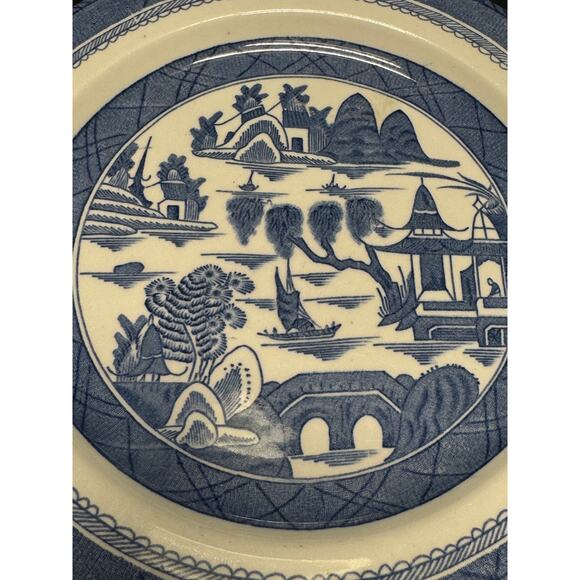 Vintage Woods Ware Blue and White Canton Pattern Dish Set – England - Picture 4 of 13